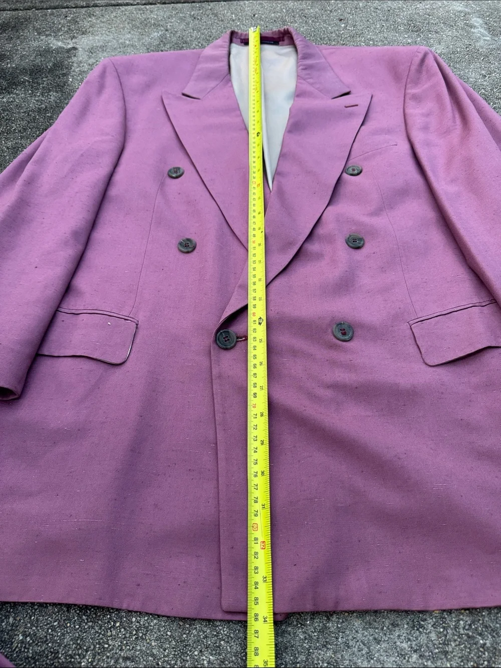VTG Ferrini Men's Double-Breasted Mauve Pink Blazer 40R